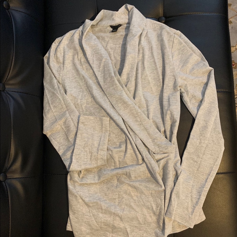 Ann Taylor shimmery silver blouse